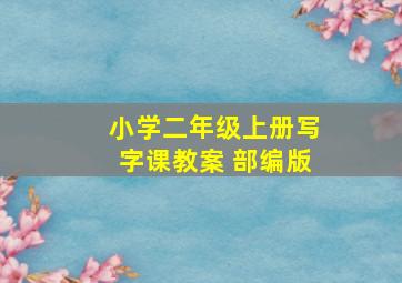 小学二年级上册写字课教案 部编版